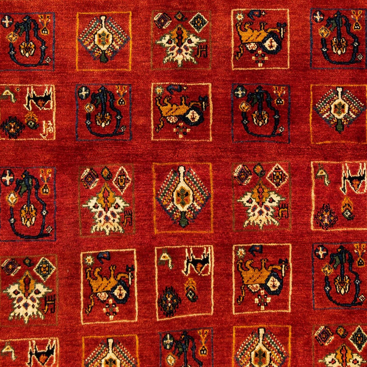 Dywan Gabbeh - Kashkuli perski - 214 x 145 cm - ciemna czerwień