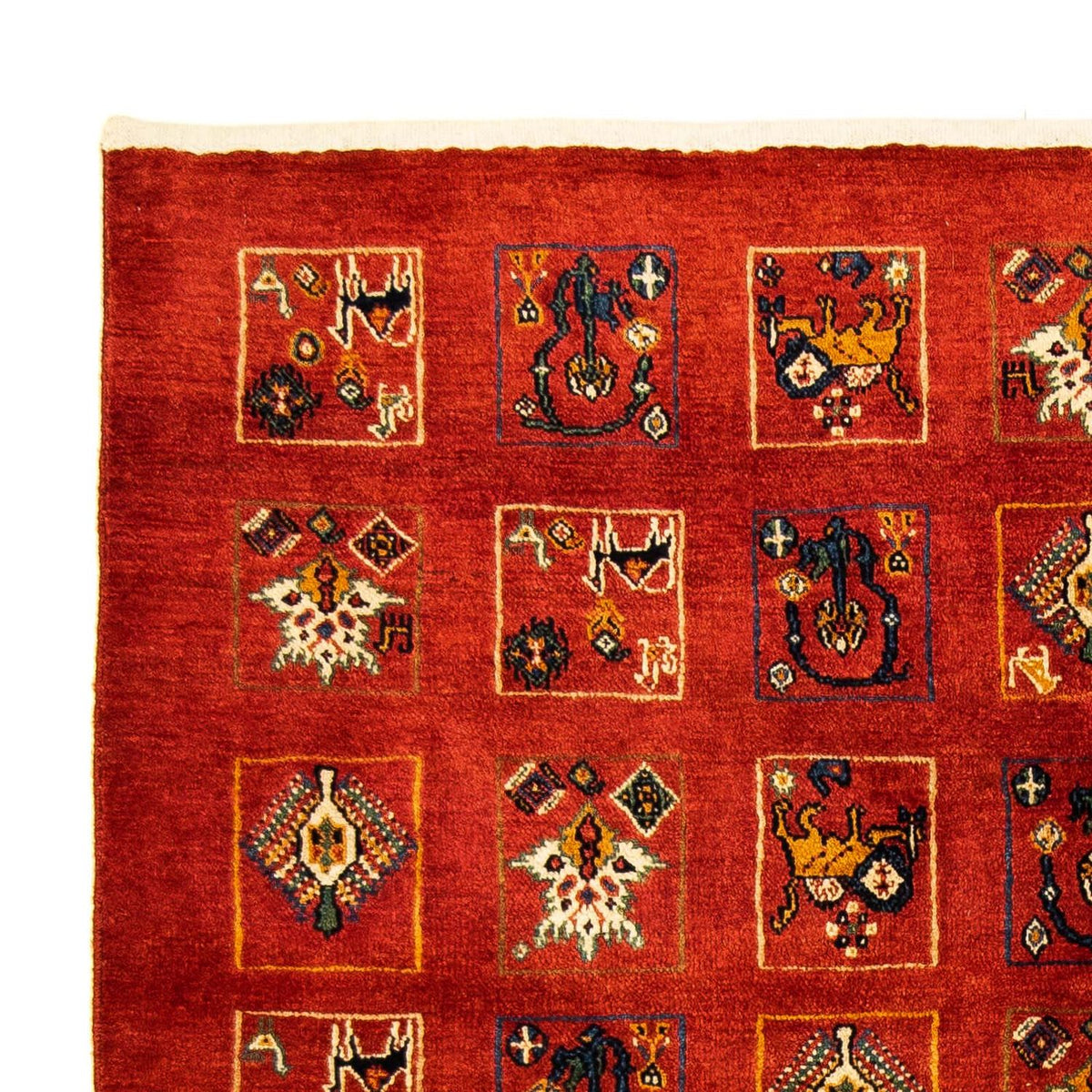 Dywan Gabbeh - Kashkuli perski - 214 x 145 cm - ciemna czerwień