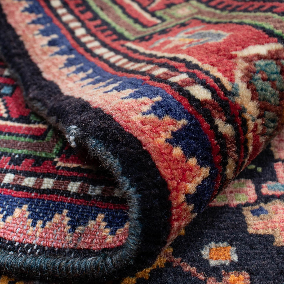 Perski dywan - Nomadyczny - 134 x 88 cm - ciemnoniebieski