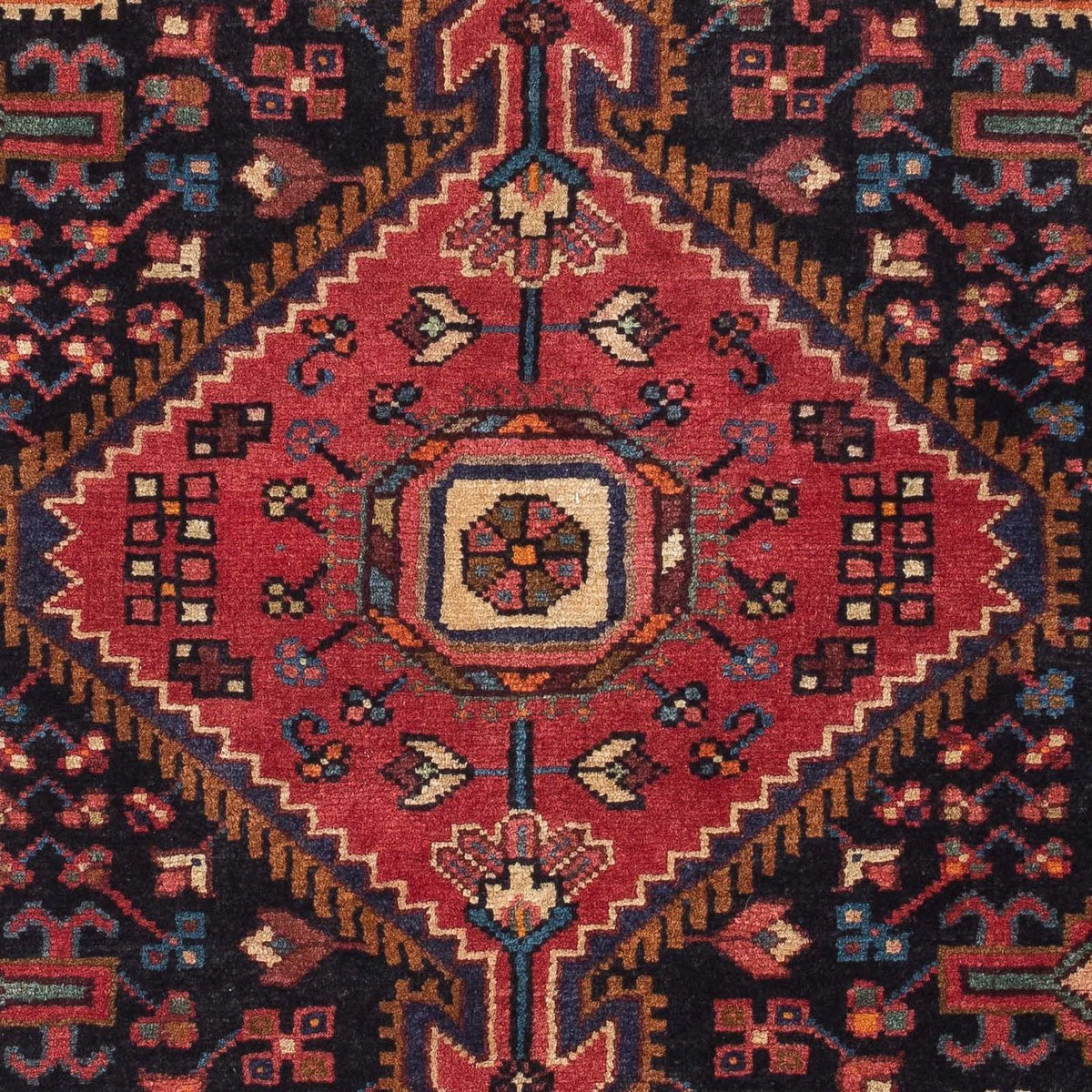 Perski dywan - Nomadyczny - 127 x 95 cm - ciemnoniebieski