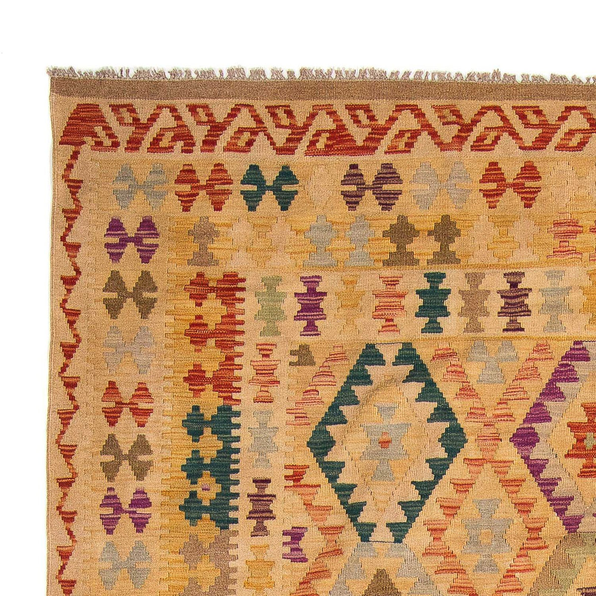 Dywan Kelim - Splash - 295 x 196 cm - jasnobrązowy