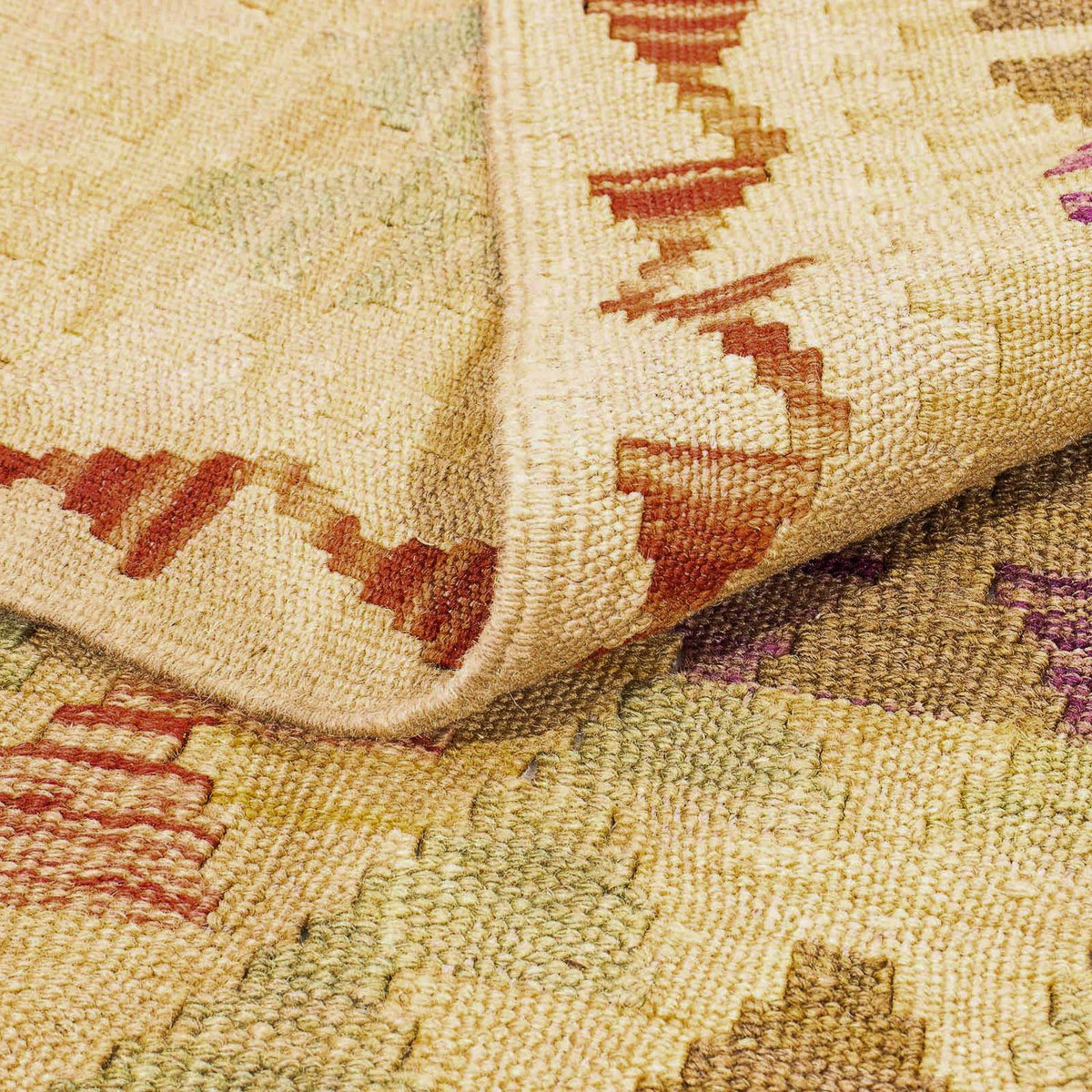 Dywan Kelim - Splash - 295 x 196 cm - jasnobrązowy