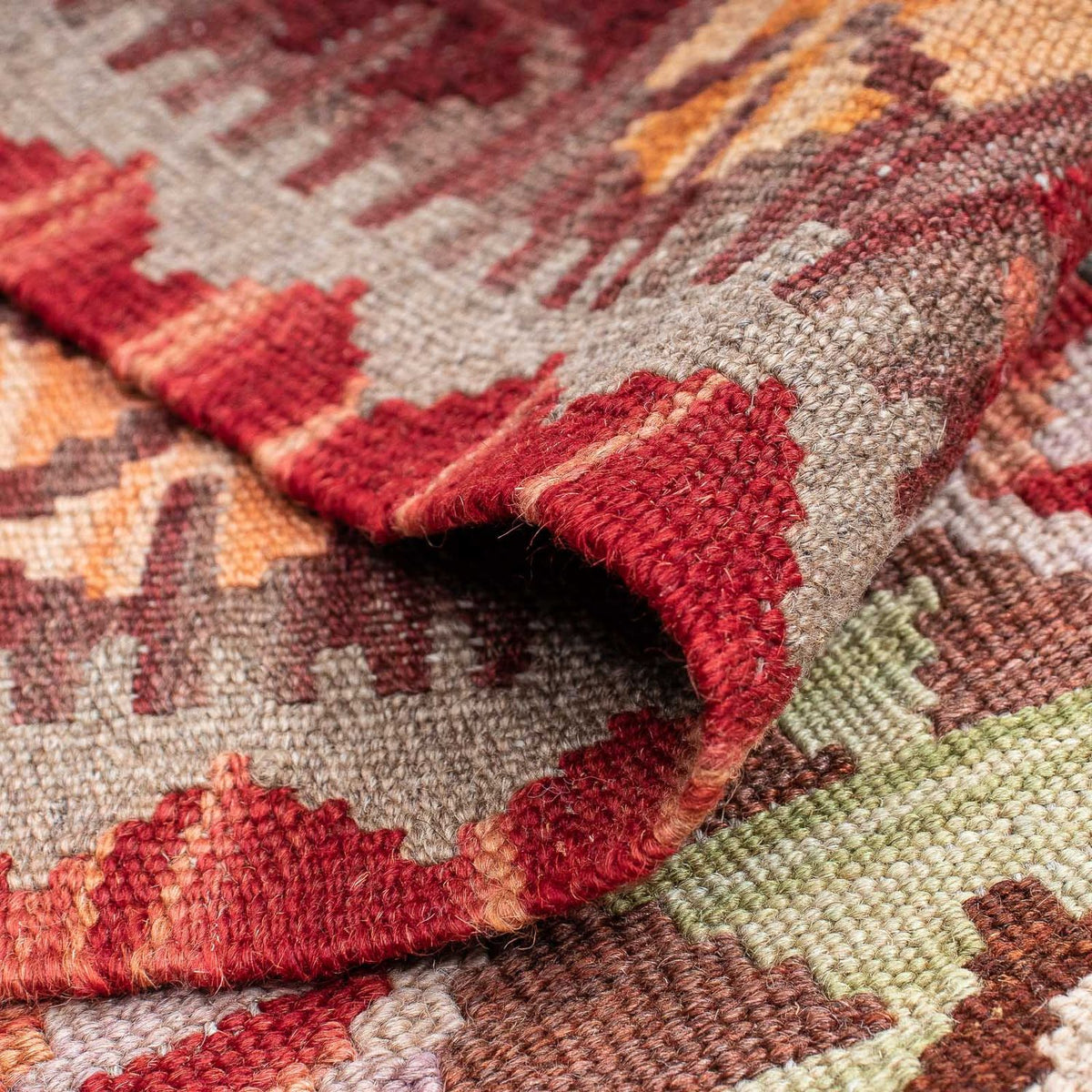 Biegacz Dywan Kelim - Splash - 183 x 58 cm - czerwony