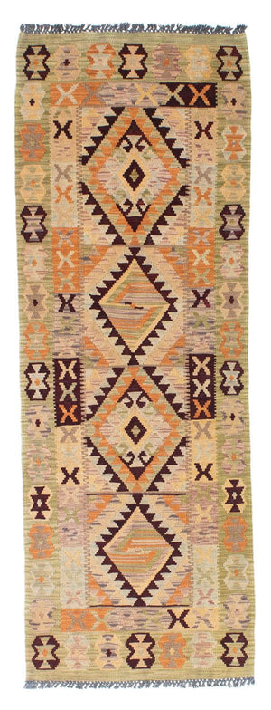 Biegacz Dywan Kelim - Orientalny - 200 x 69 cm - beżowy