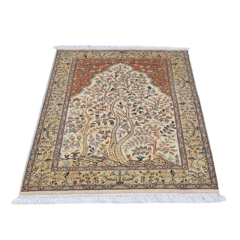 Jedwabny dywan - Kashmir Silk - 124 x 76 cm - beżowy