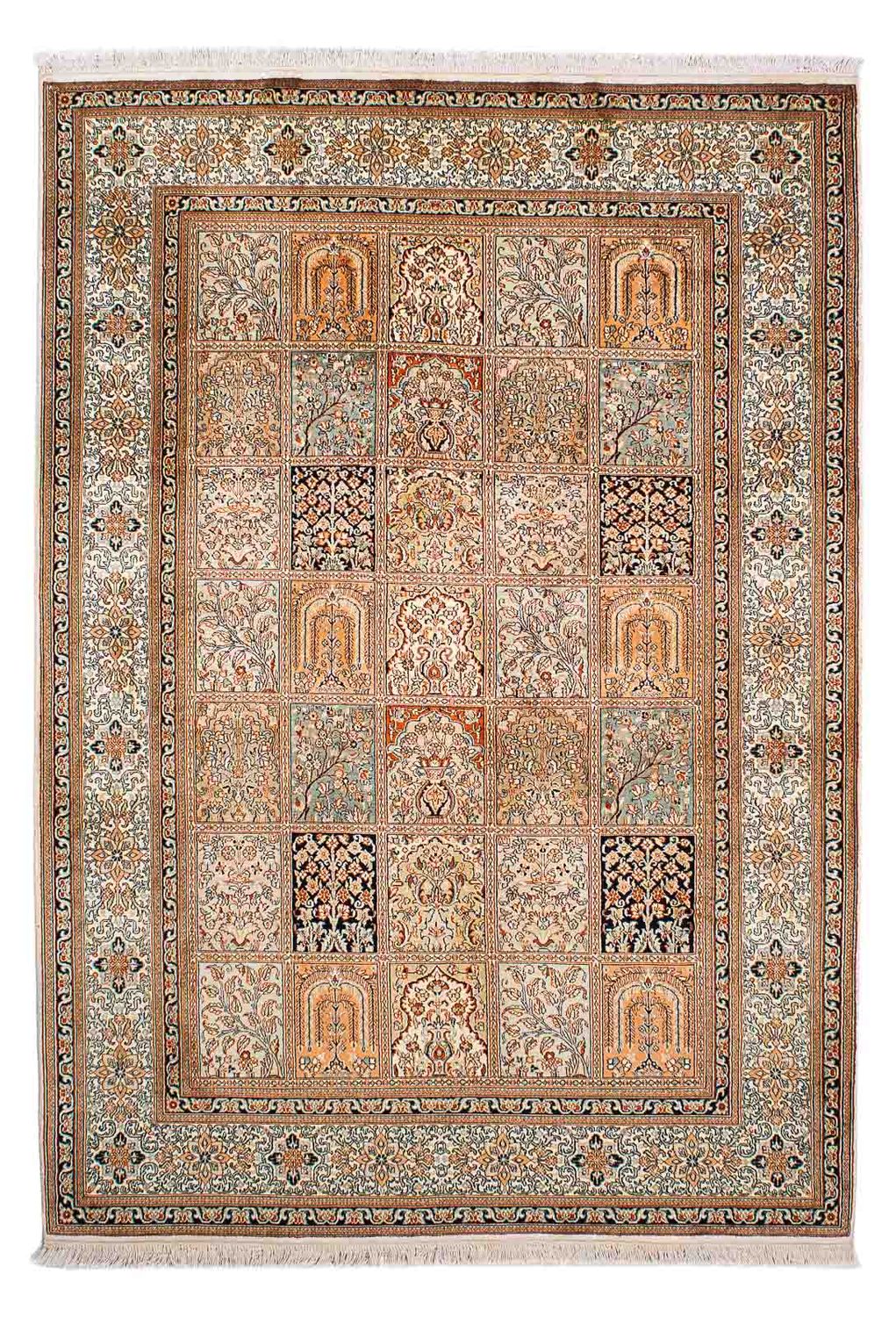 Jedwabny dywan - Kashmir Silk - 221 x 158 cm - wielokolorowy