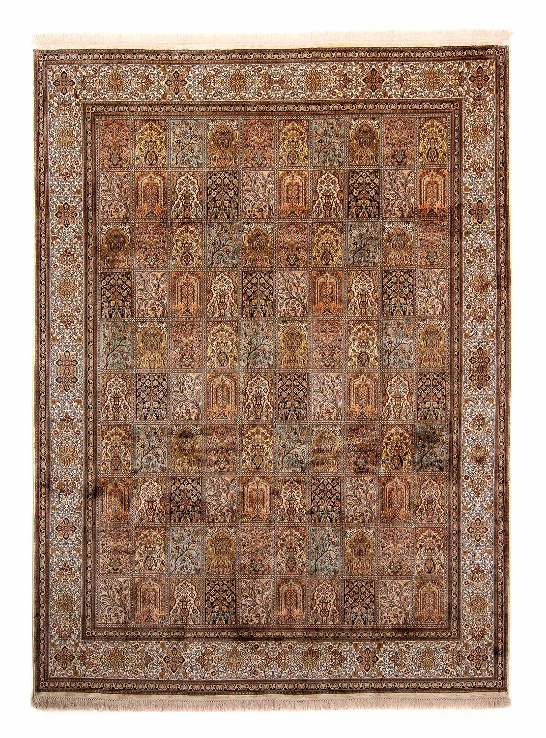 Jedwabny dywan - Kashmir Silk - 332 x 248 cm - brązowy