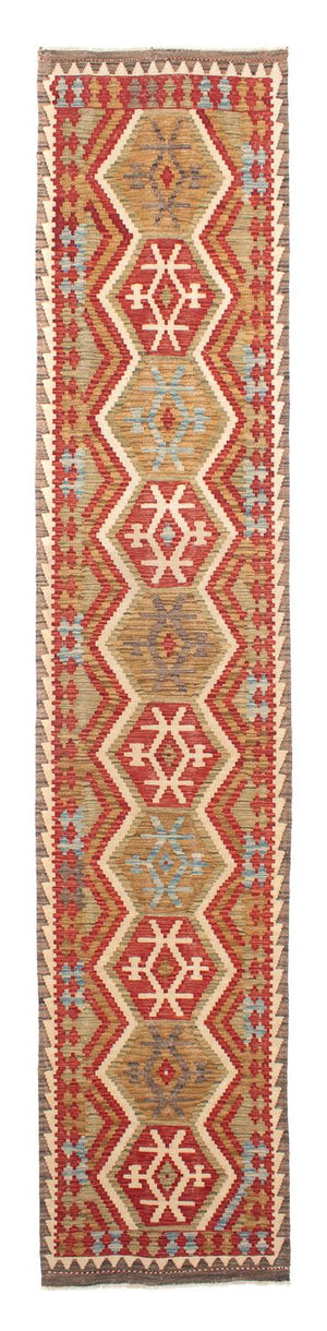 Biegacz Dywan Kelim - Splash - 393 x 77 cm - czerwony