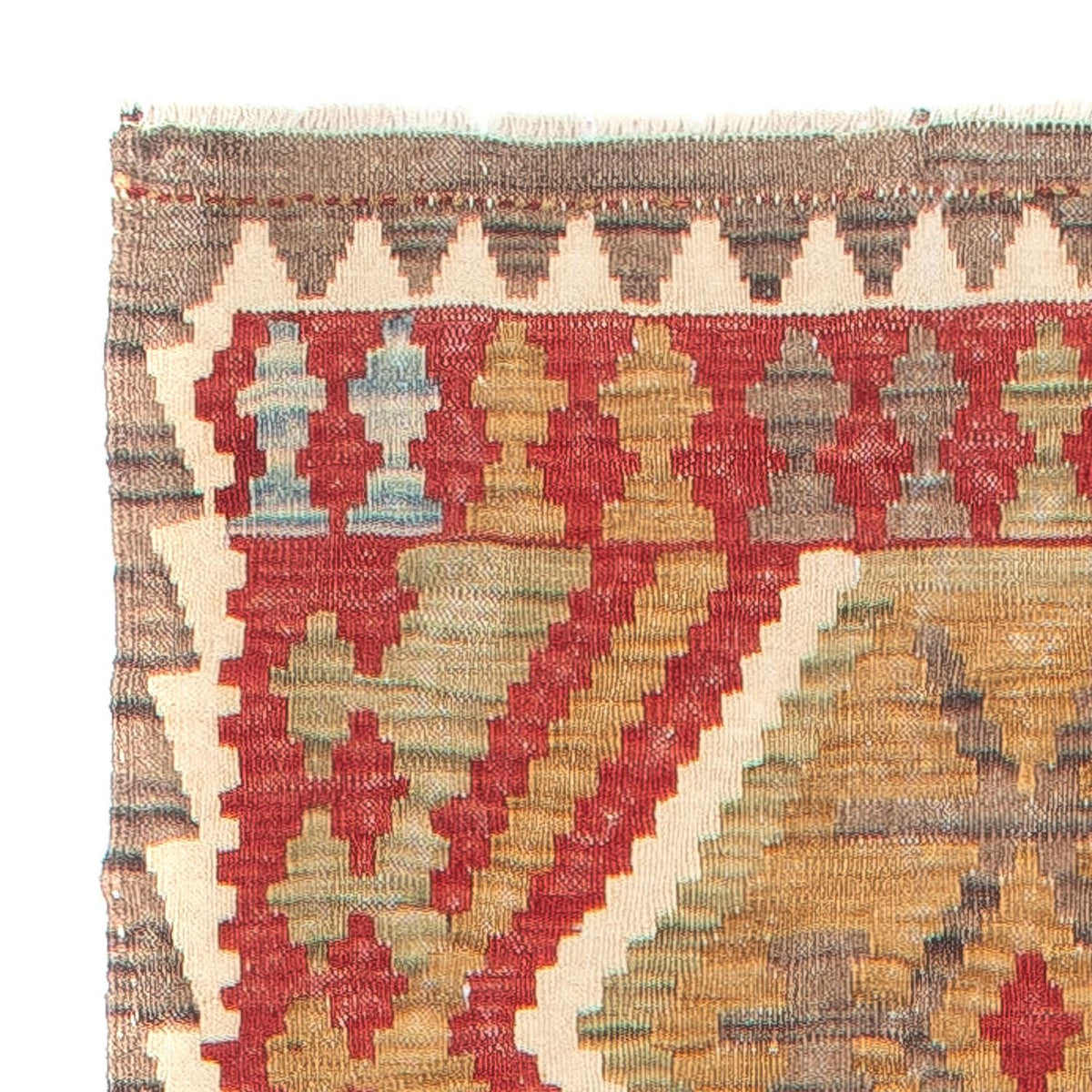 Biegacz Dywan Kelim - Splash - 393 x 77 cm - czerwony