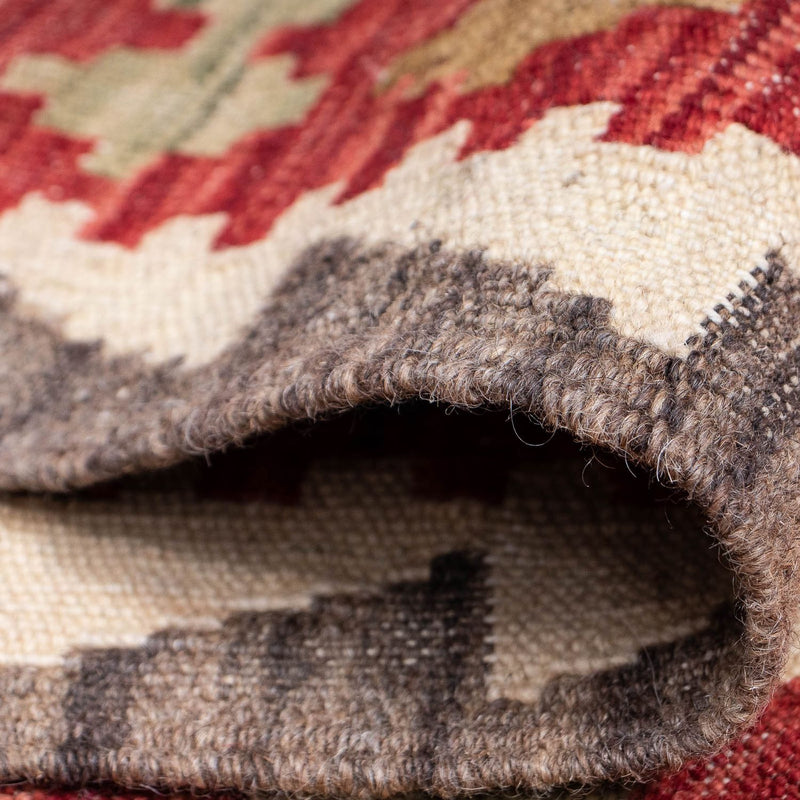 Biegacz Dywan Kelim - Splash - 393 x 77 cm - czerwony