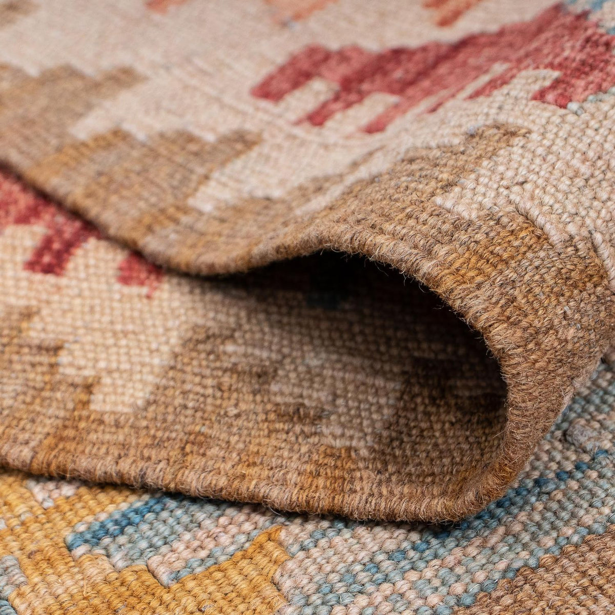 Biegacz Dywan Kelim - Splash - 390 x 76 cm - jasna czerwień