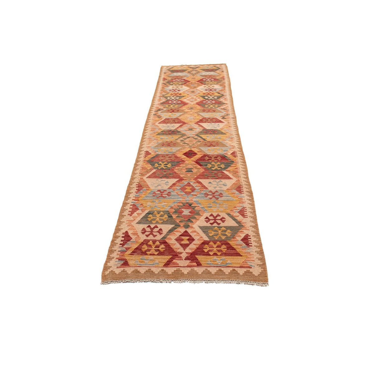 Biegacz Dywan Kelim - Splash - 390 x 76 cm - jasna czerwień