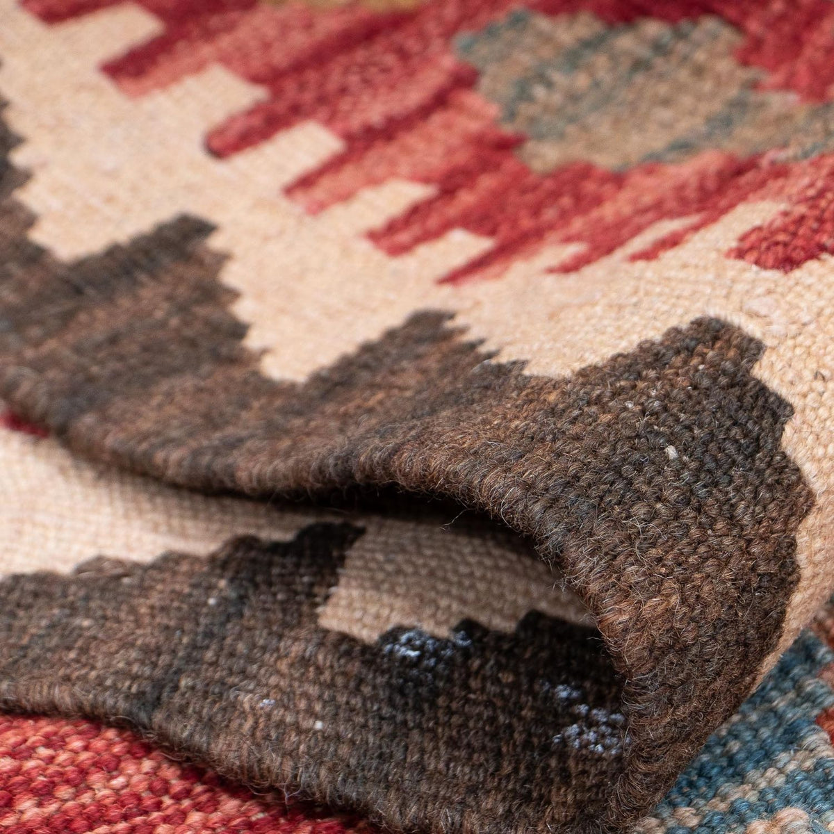 Biegacz Dywan Kelim - Splash - 389 x 76 cm - czerwony