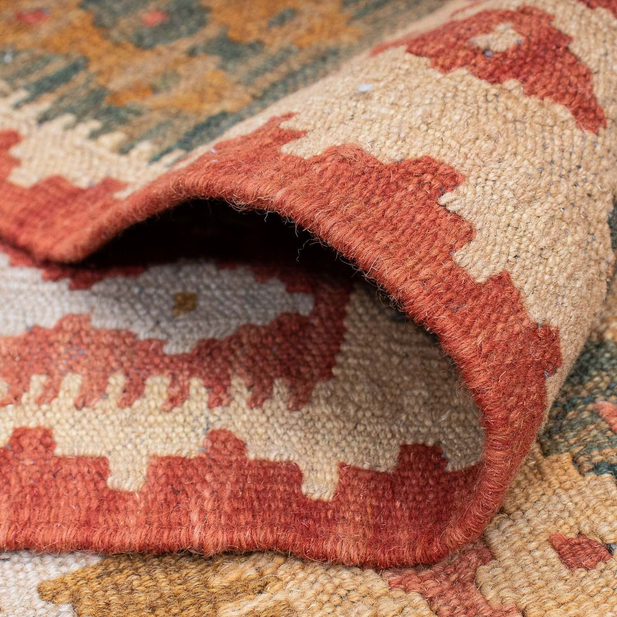 Biegacz Dywan Kelim - Splash - 309 x 93 cm - jasna czerwień