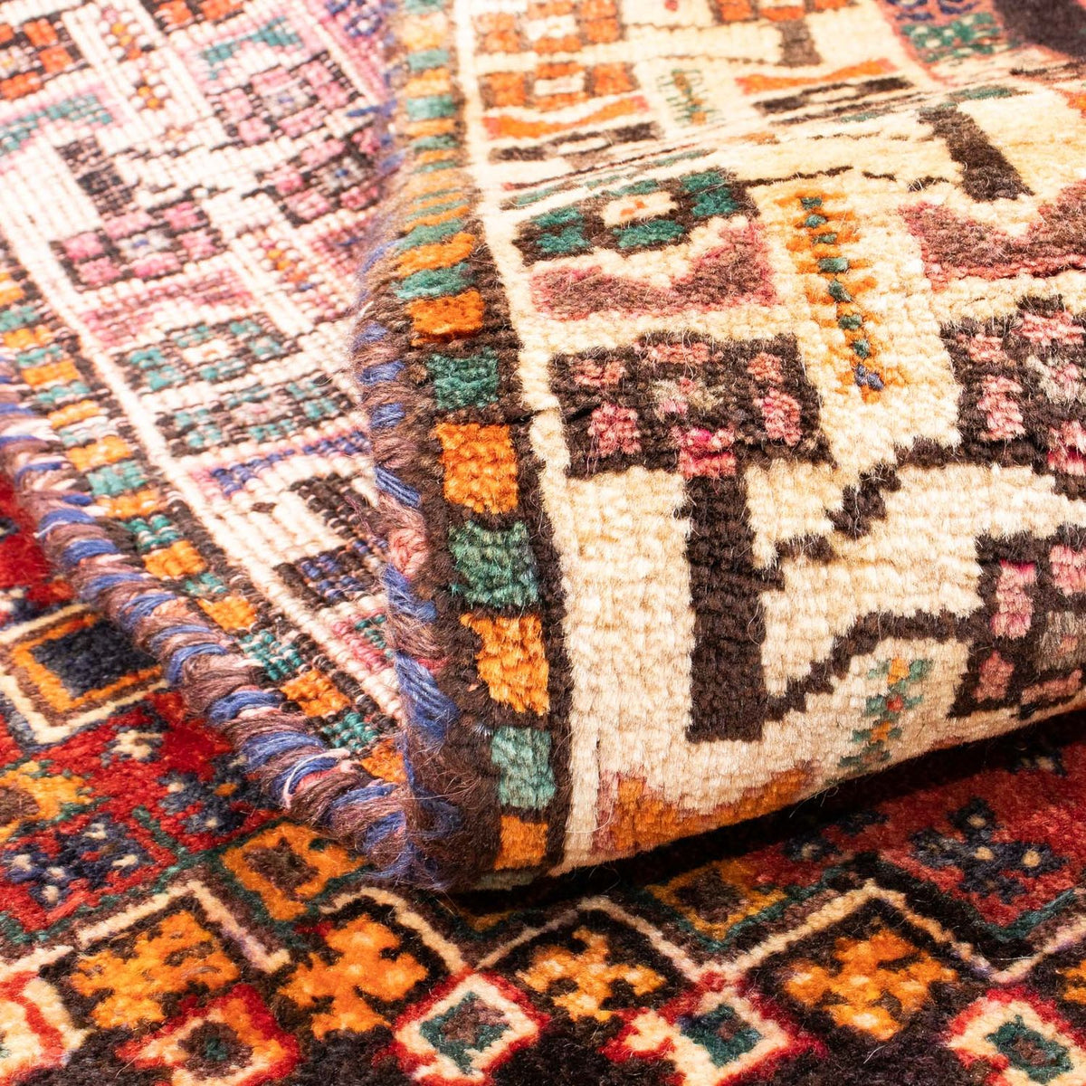 Perski dywan - Nomadyczny - 166 x 110 cm - czerwony