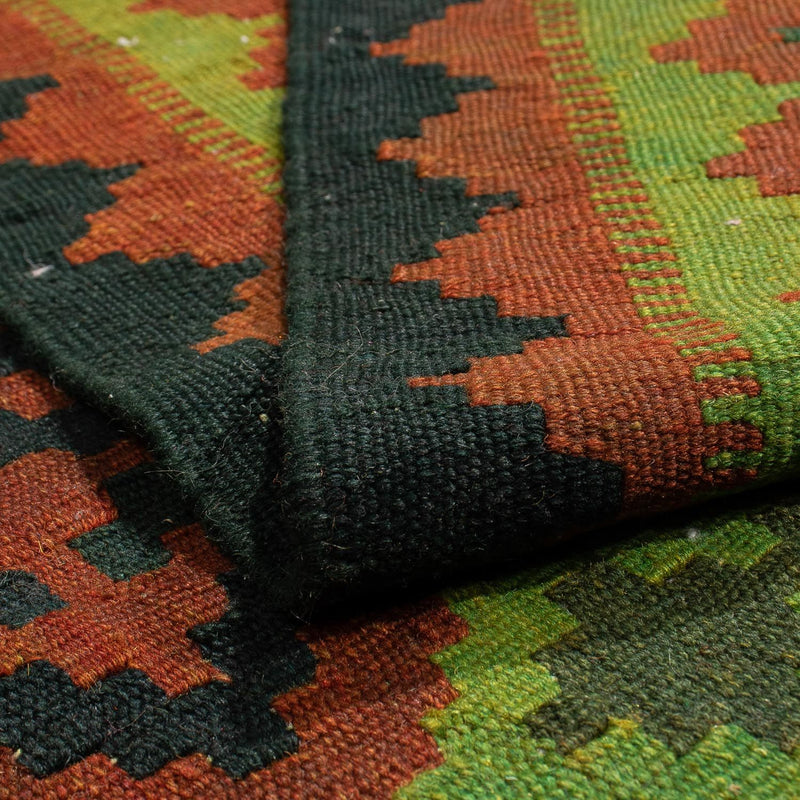 Dywan Kelim - Orientalny - 197 x 148 cm - ciemna zieleń