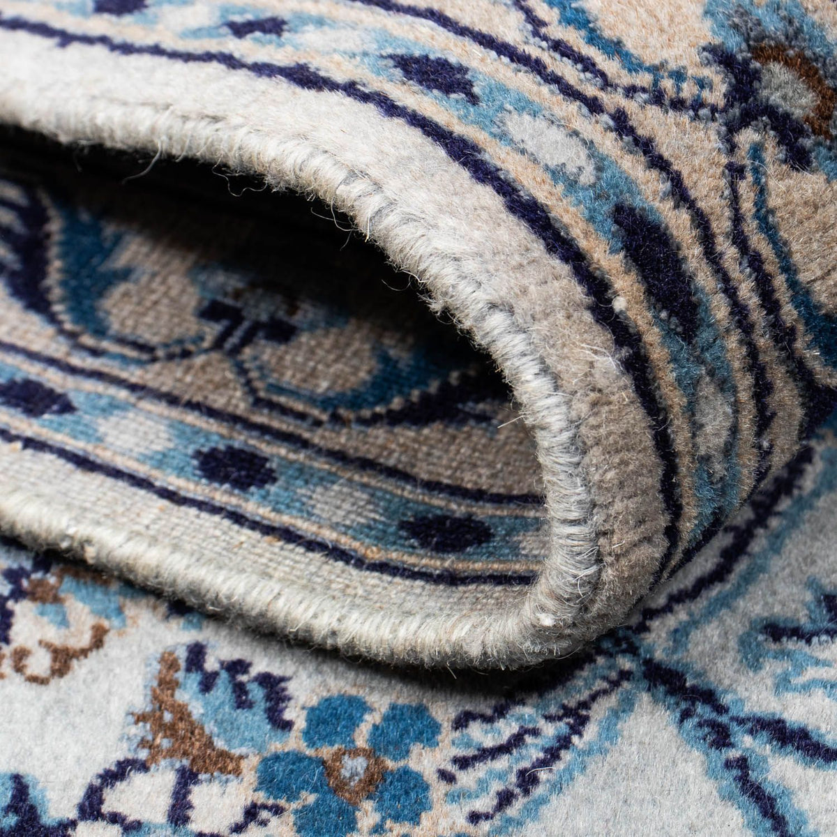 Dywan perski - Nain - 294 x 198 cm - morski błękit