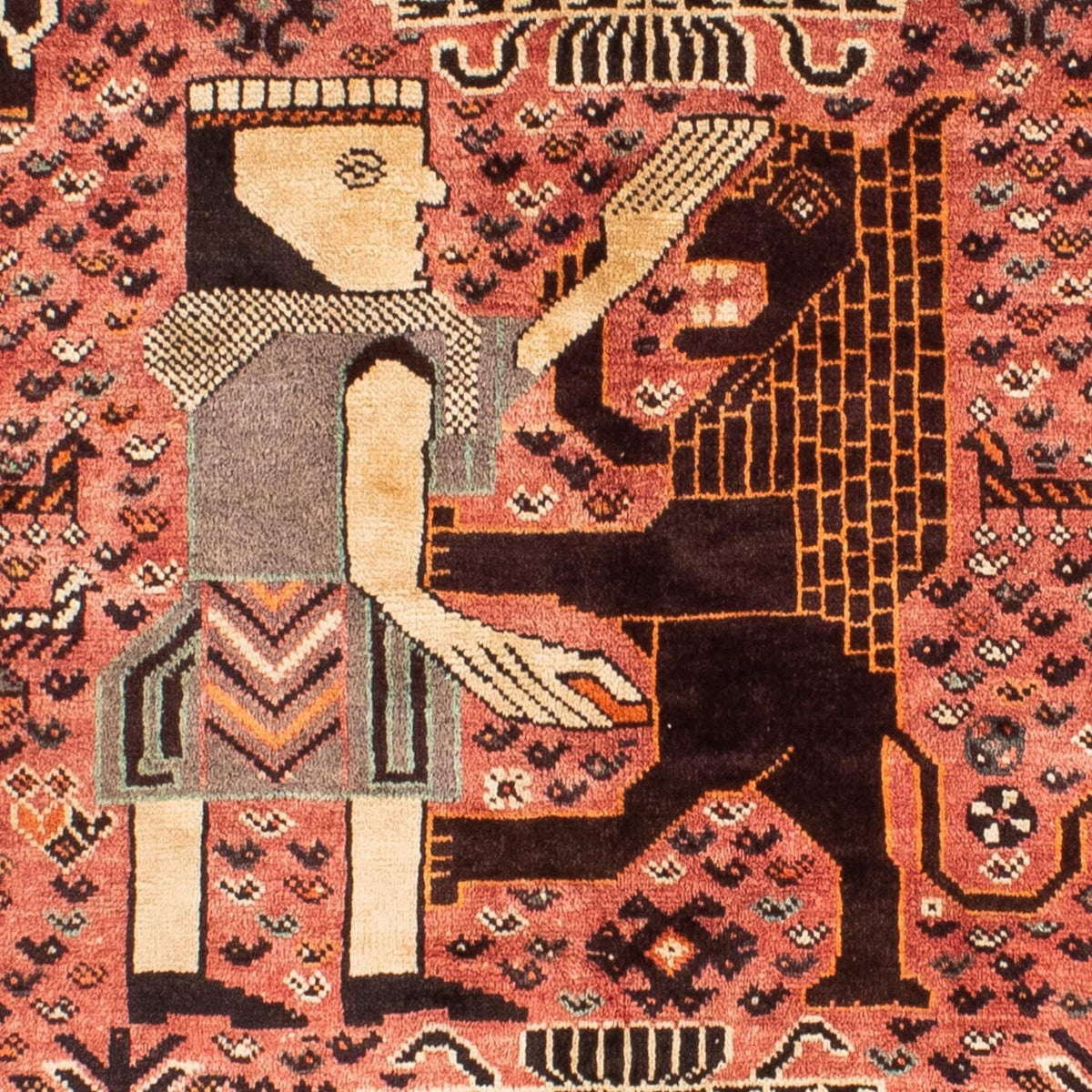 Perski dywan - Nomadyczny - 192 x 155 cm - jasna czerwień