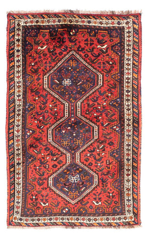 Perski dywan - Nomadyczny - 163 x 110 cm - ciemna czerwień