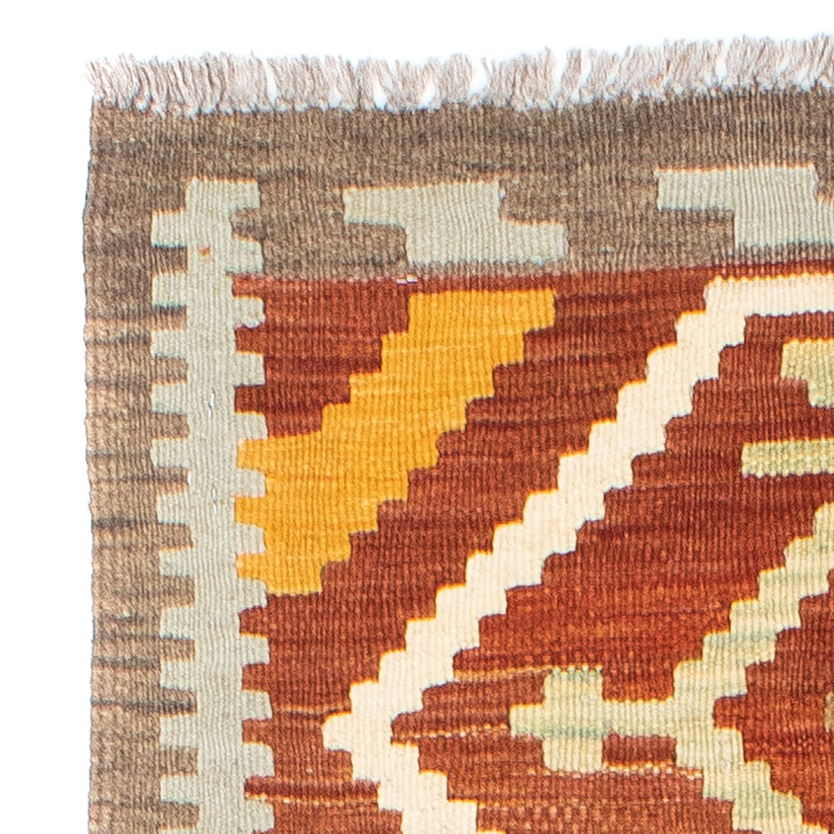 Biegacz Dywan Kelim - Orientalny - 205 x 71 cm - rdza