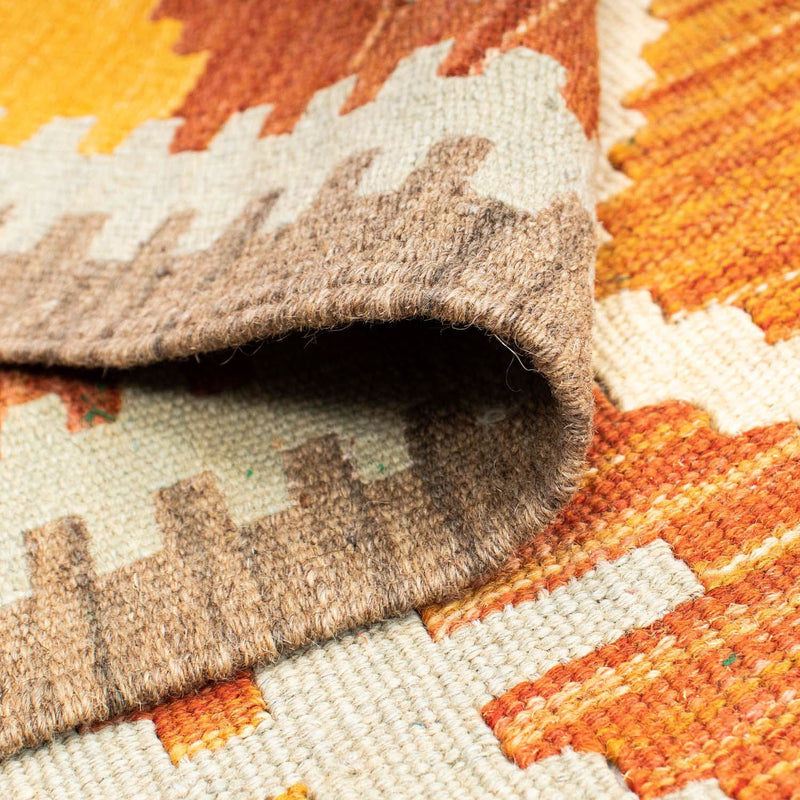 Biegacz Dywan Kelim - Orientalny - 205 x 71 cm - rdza