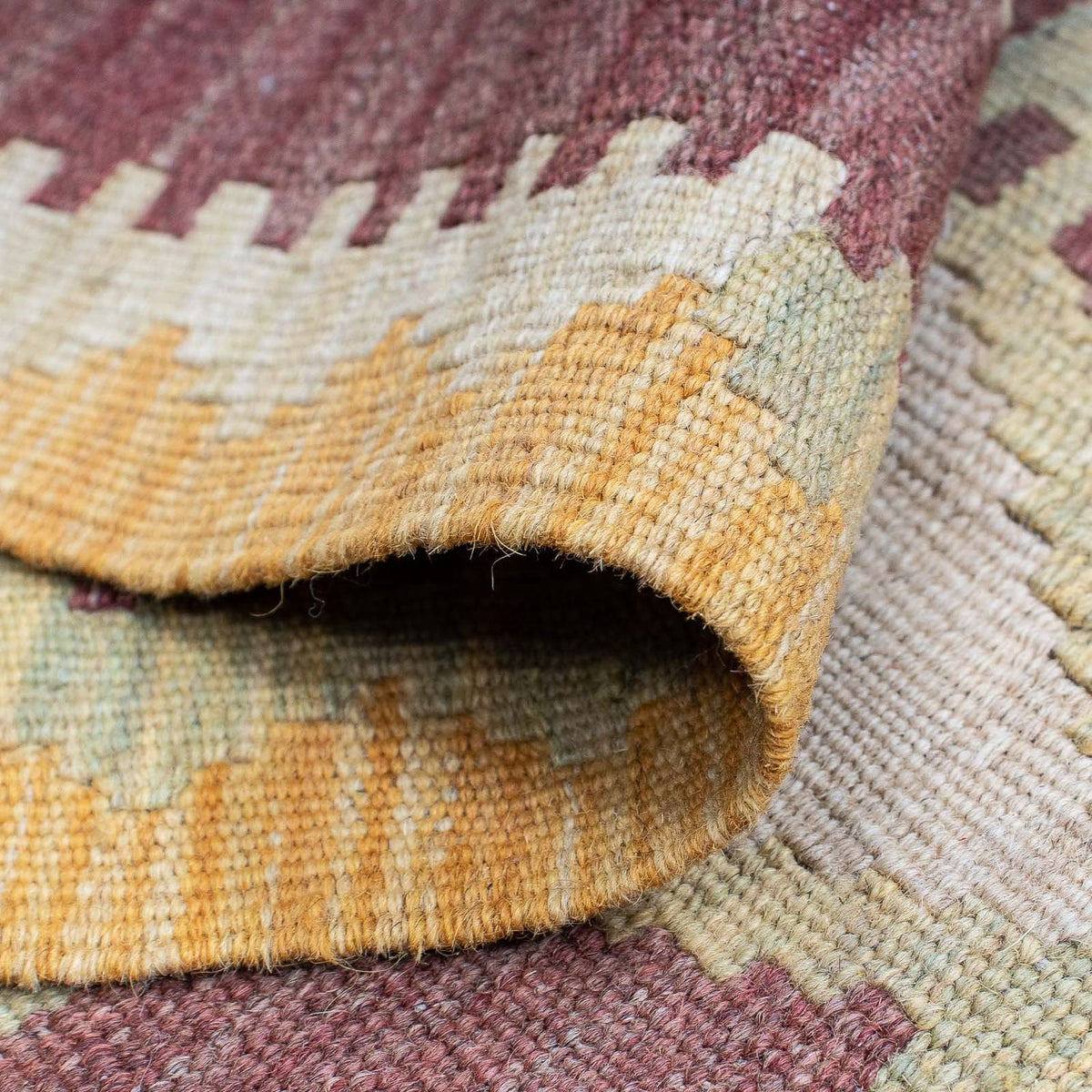 Biegacz Dywan Kelim - Splash - 191 x 52 cm - złoto