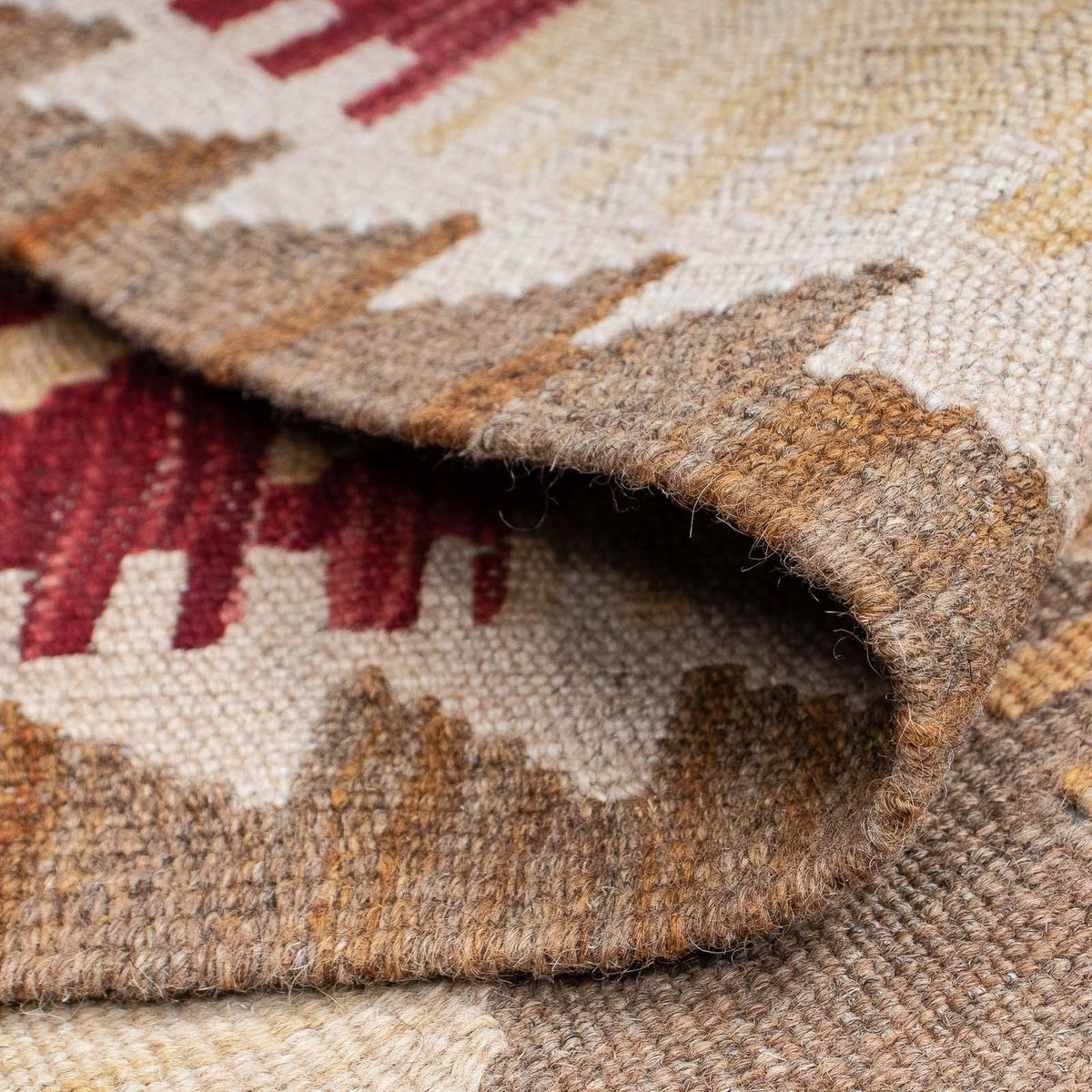 Biegacz Dywan Kelim - Splash - 203 x 68 cm - jasnobrązowy