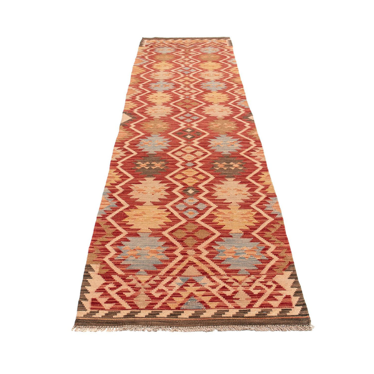 Biegacz Dywan Kelim - Splash - 384 x 75 cm - czerwony