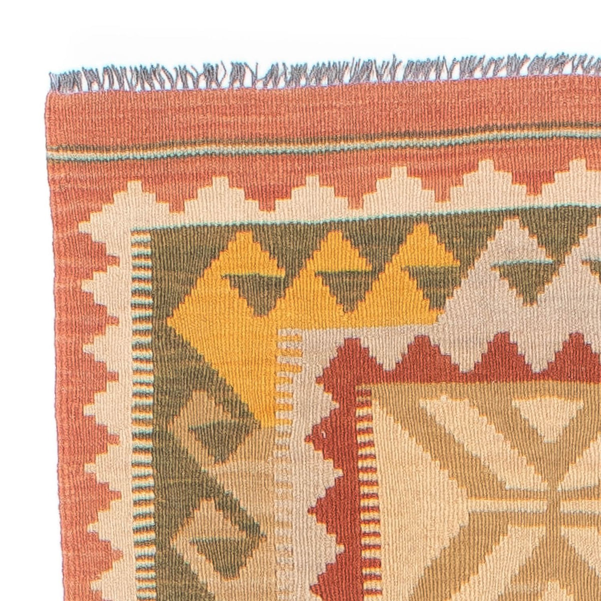 Biegacz Dywan Kelim - Splash - 306 x 82 cm - jasna czerwień