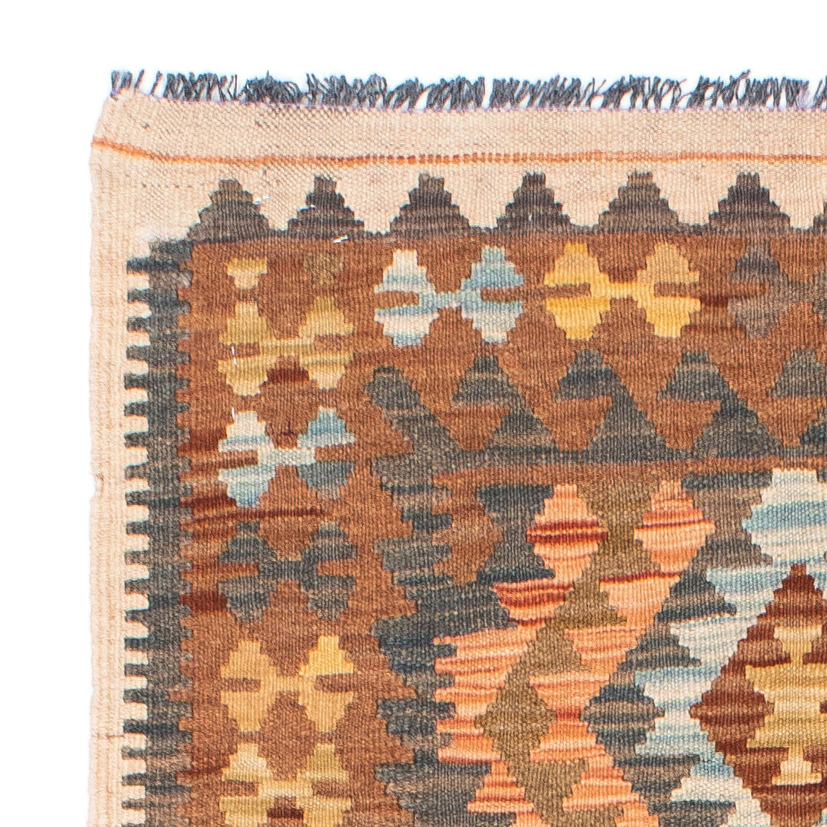 Biegacz Dywan Kelim - Orientalny - 199 x 88 cm - jasnobrązowy