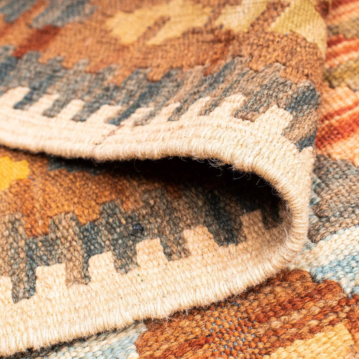 Biegacz Dywan Kelim - Orientalny - 199 x 88 cm - jasnobrązowy