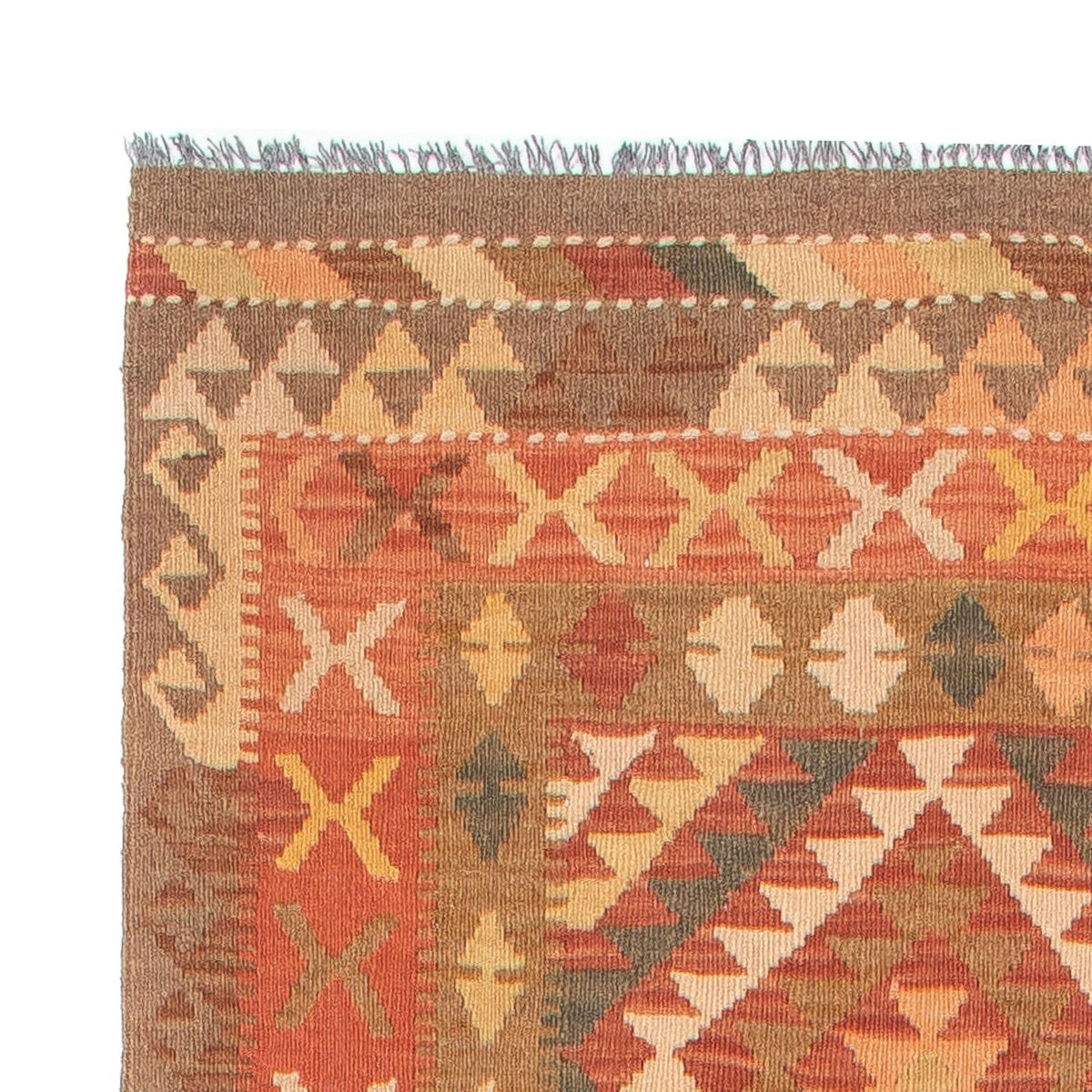 Biegacz Dywan Kelim - Splash - 407 x 91 cm - jasna czerwień