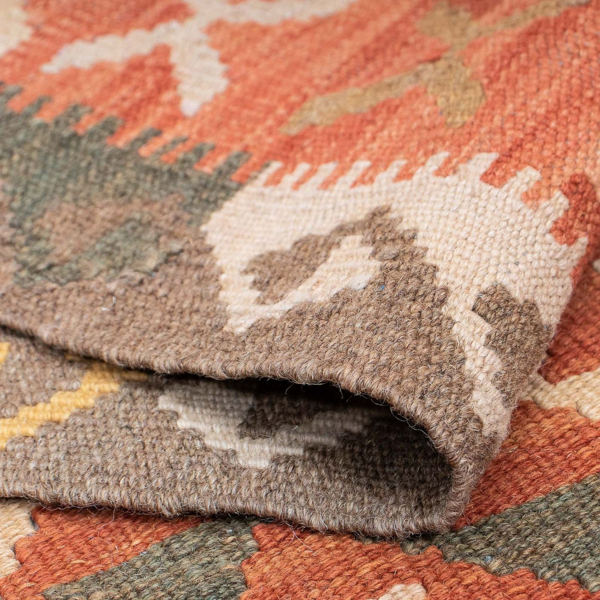 Biegacz Dywan Kelim - Splash - 407 x 91 cm - jasna czerwień