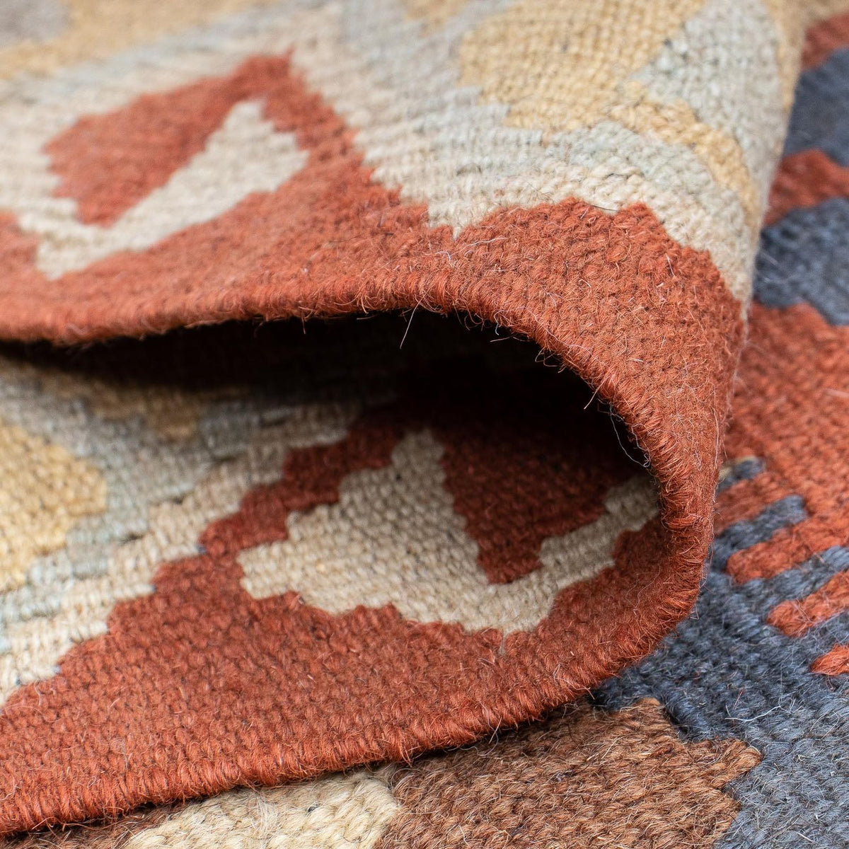 Biegacz Dywan Kelim - Splash - 182 x 61 cm - rdza