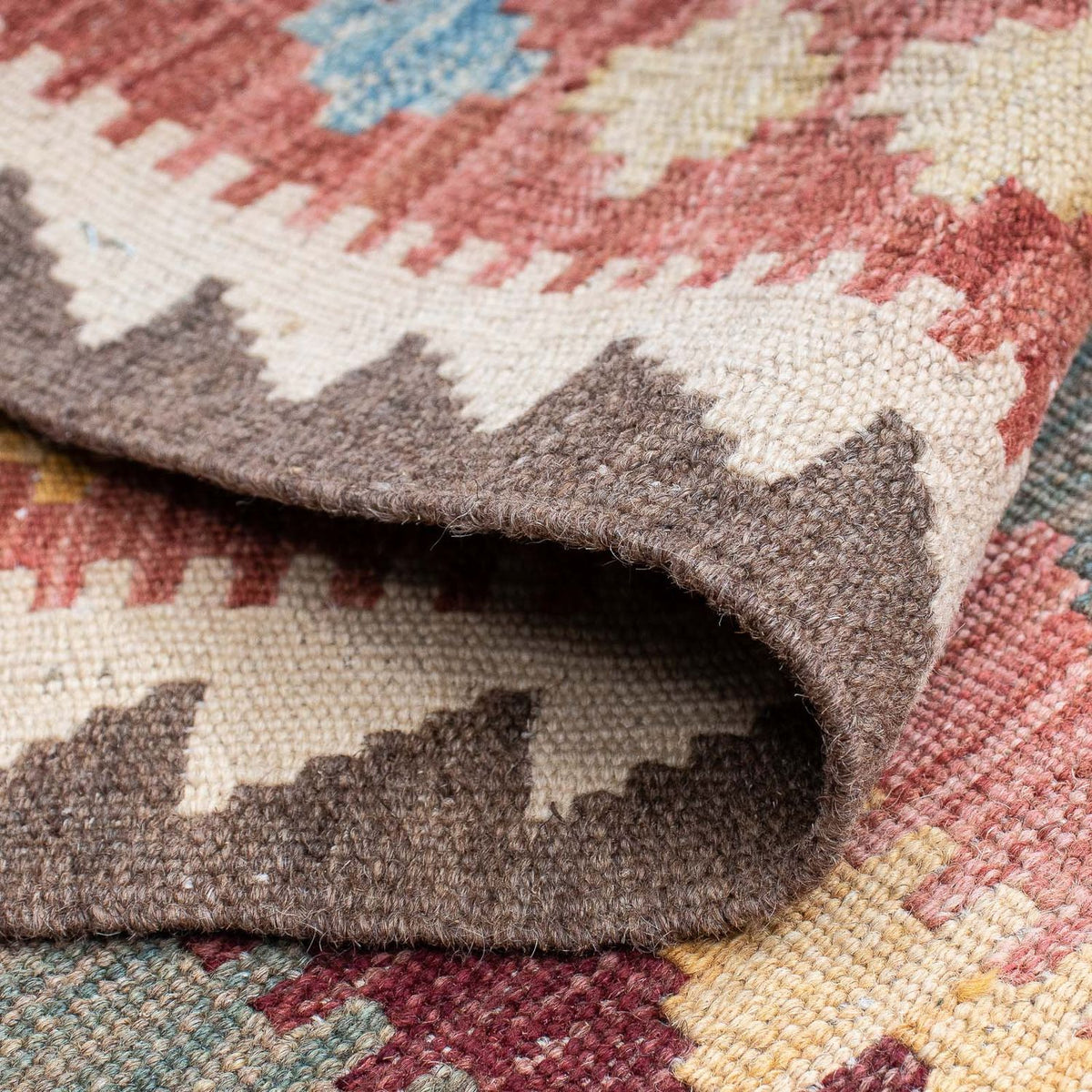 Biegacz Dywan Kelim - Splash - 200 x 65 cm - jasna czerwień