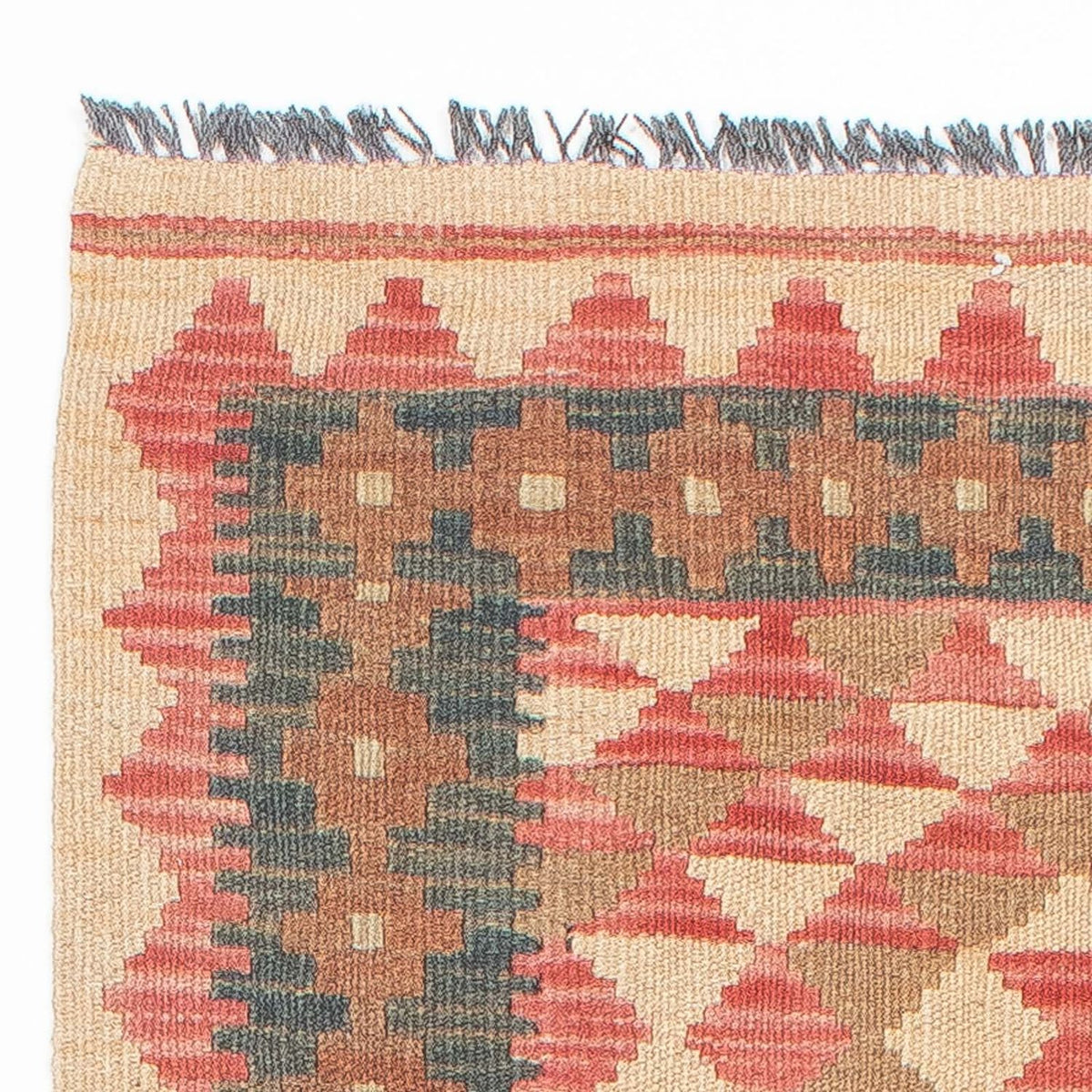 Biegacz Dywan Kelim - Splash - 203 x 60 cm - jasna czerwień