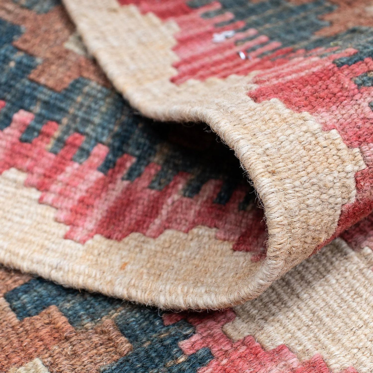 Biegacz Dywan Kelim - Splash - 203 x 60 cm - jasna czerwień