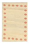 Gabbeh perski Dywan 112x173cm - Perserteppich Wollteppich - Prostokątny / Beżowy / 112 x 173 cm Prostokątny