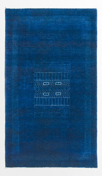 Dywan Gabbeh - Loribaft Perski - 132 x 75 cm - ciemnoniebieski