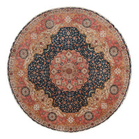 Dywan perski - Tabriz - Premium okrągły  - 500 x 500 cm - niebieski