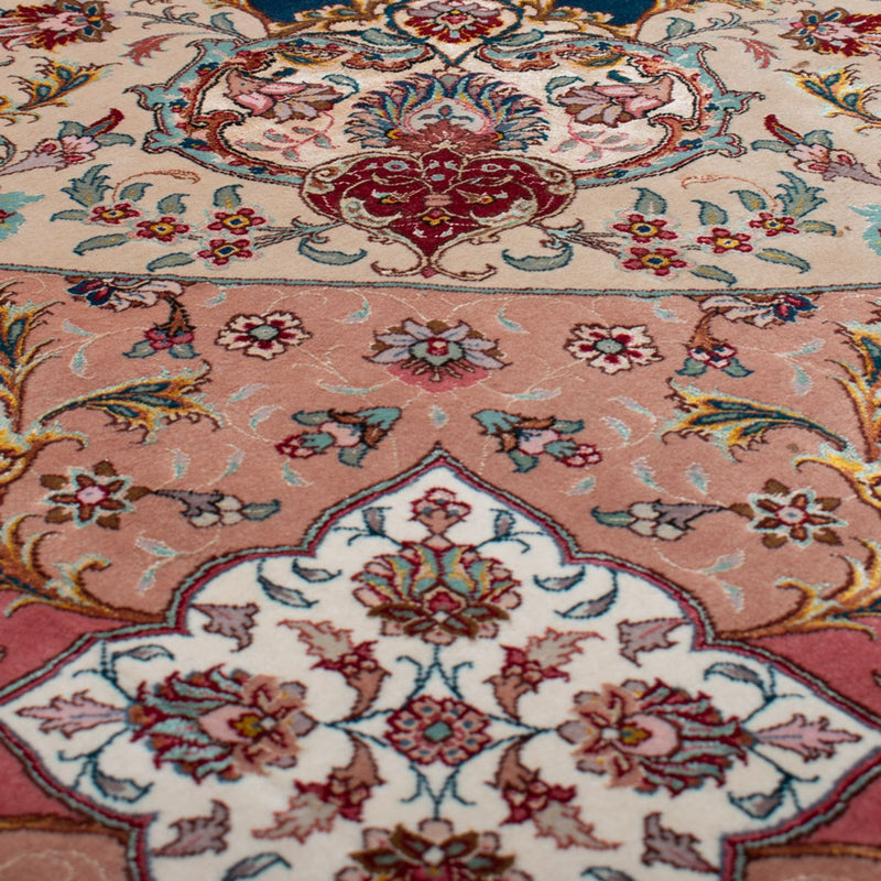 Dywan perski - Tabriz - Premium okrągły  - 500 x 500 cm - niebieski