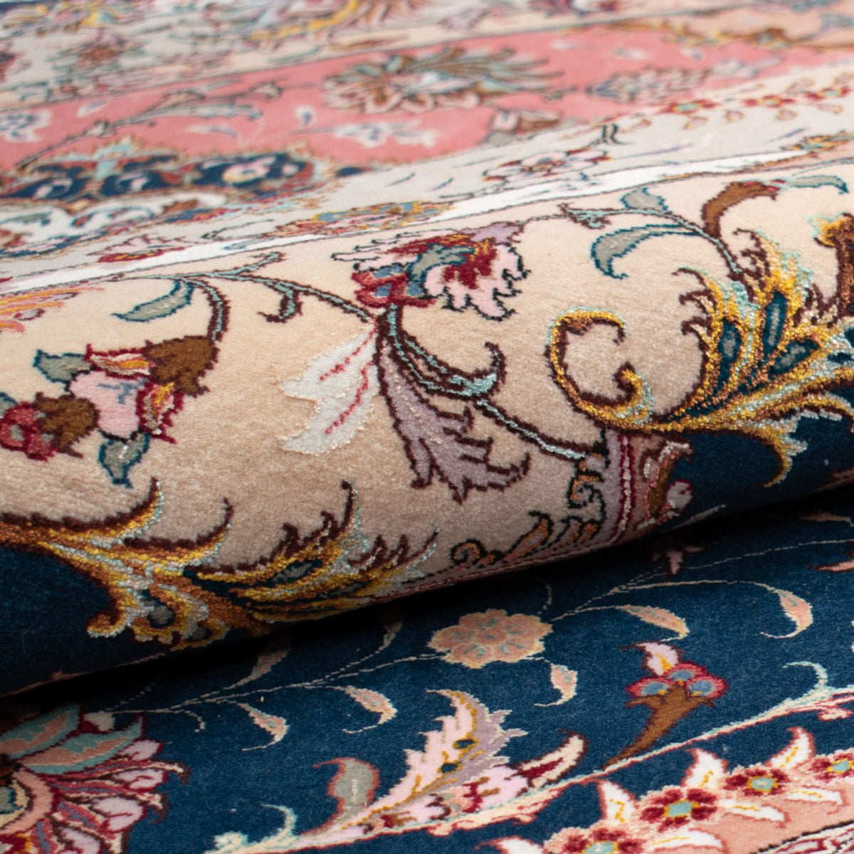 Dywan perski - Tabriz - Premium okrągły  - 500 x 500 cm - niebieski