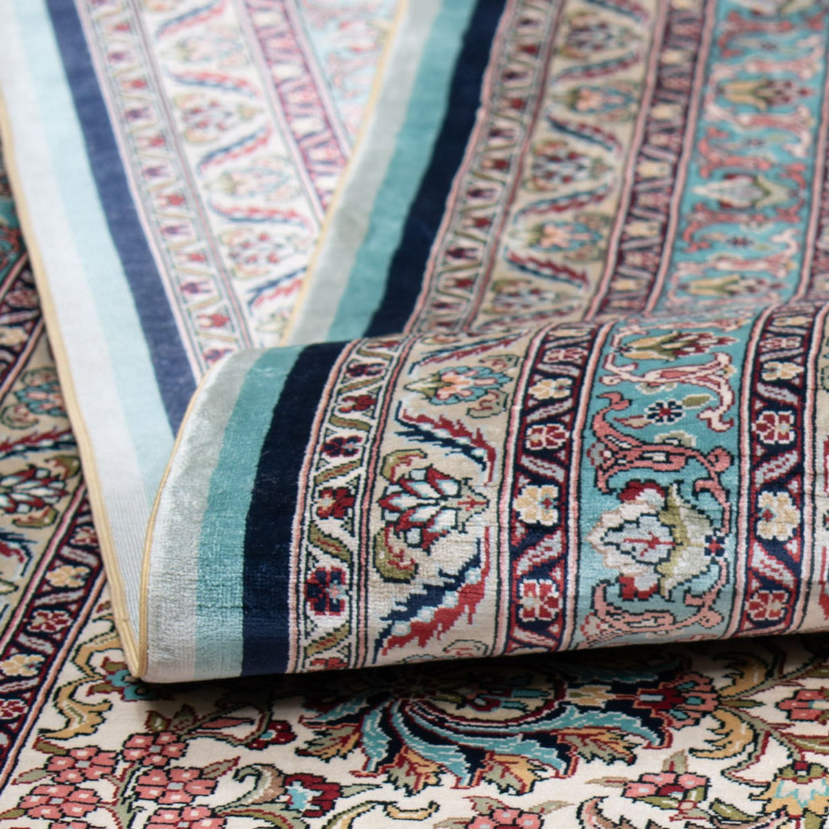 Dywan z jedwabiu - jedwab chiński - Royal - 552 x 370 cm - ciemnoniebieski