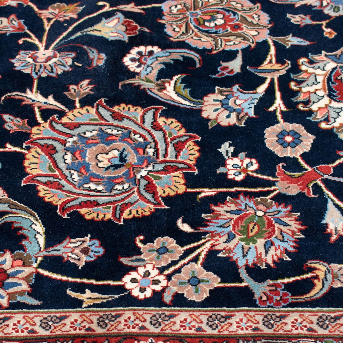 Dywan perski - Klasyczny kwadratowy  - 388 x 388 cm - ciemnoniebieski