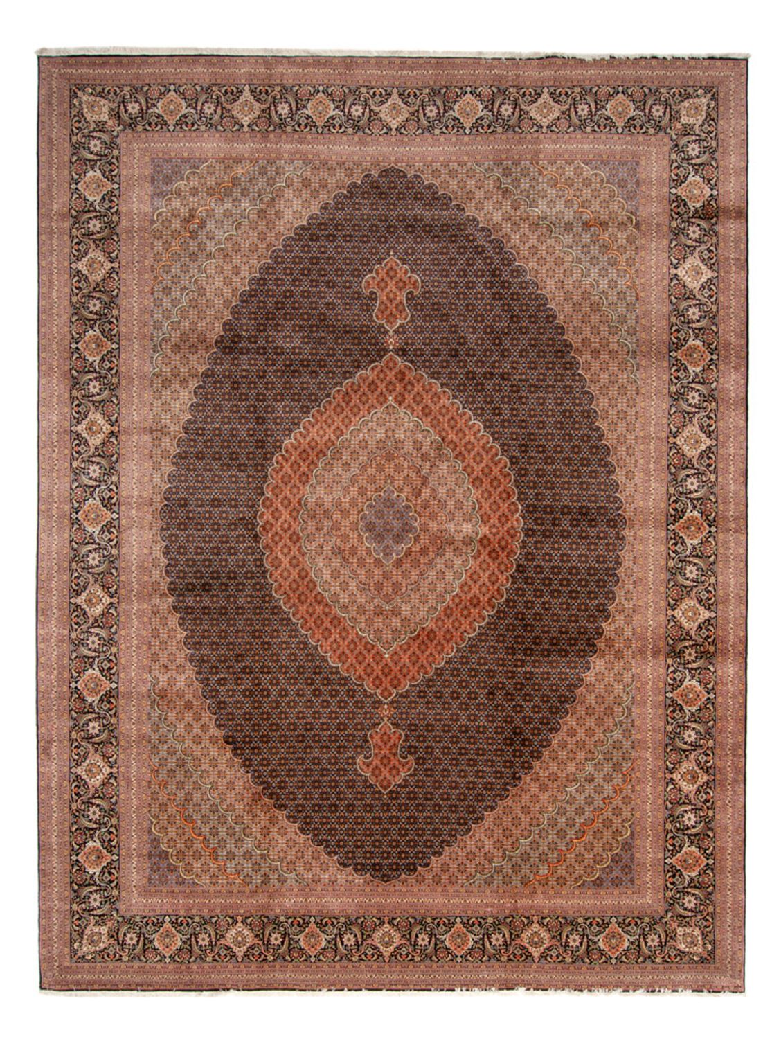 Dywan perski - Tabriz - Premium - 490 x 360 cm - ciemnoniebieski