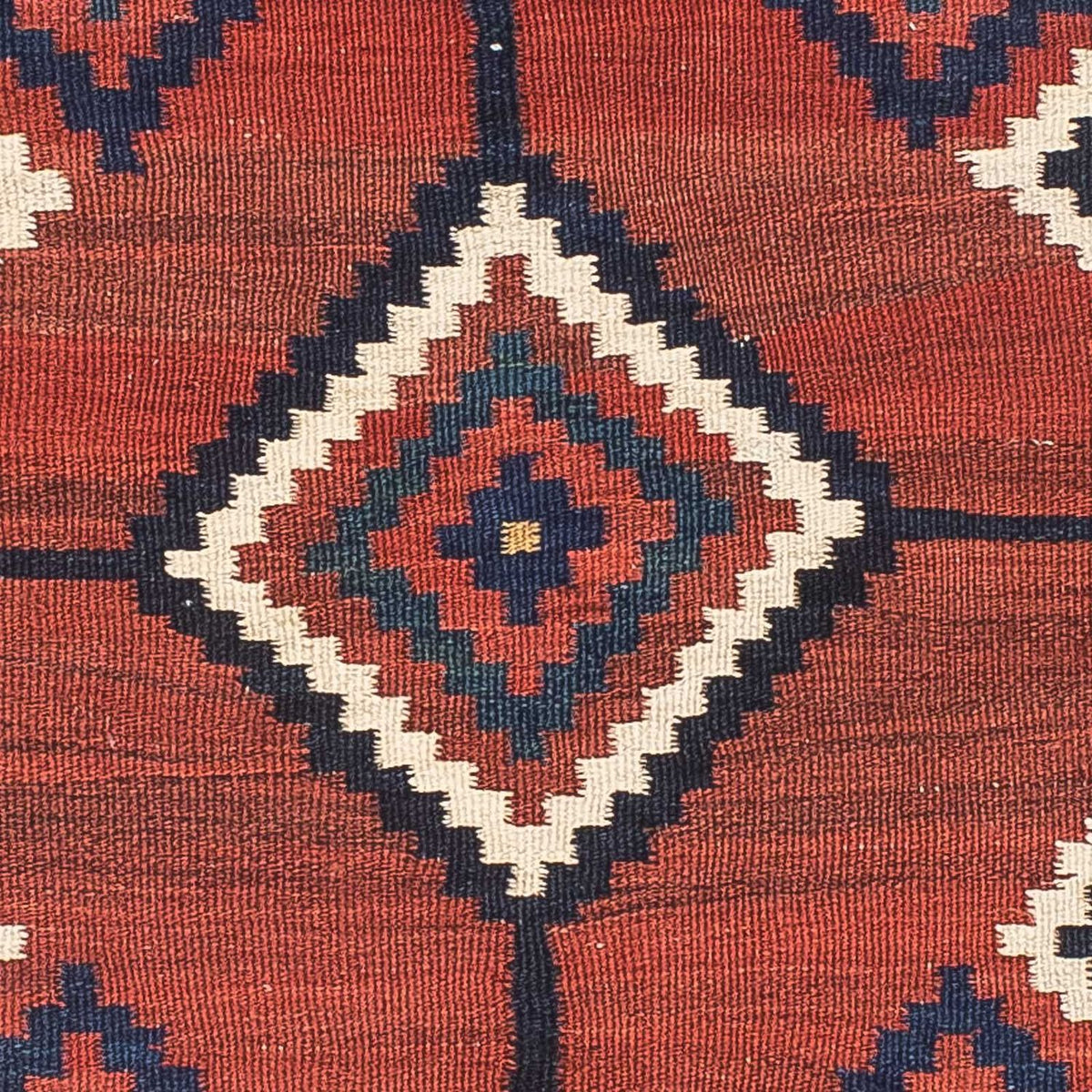 Dywan Kelim - Orientalny kwadratowy  - 144 x 132 cm - ciemna czerwień