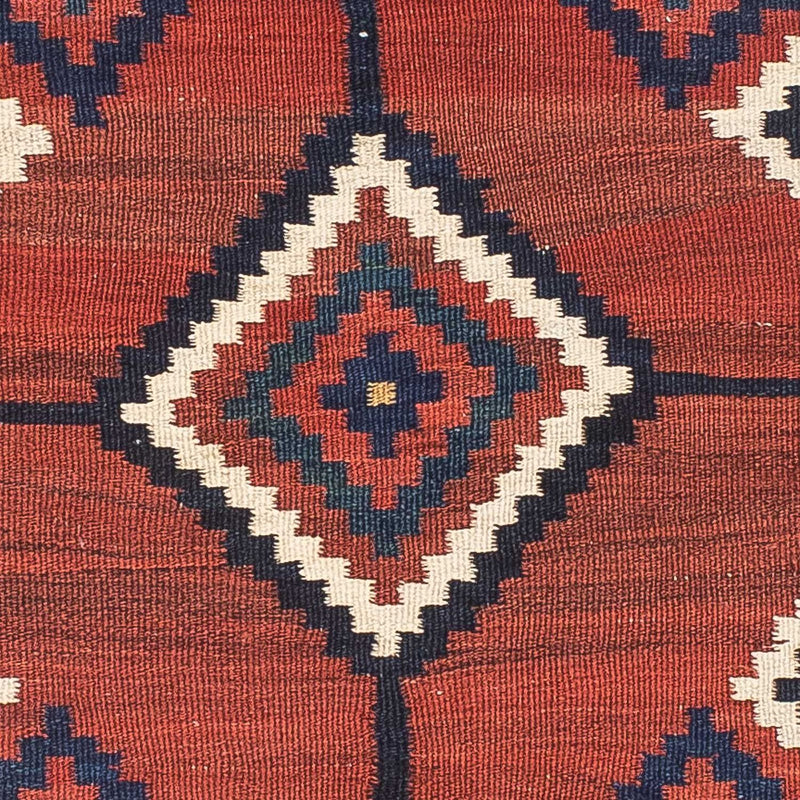 Dywan Kelim - Orientalny kwadratowy  - 144 x 132 cm - ciemna czerwień