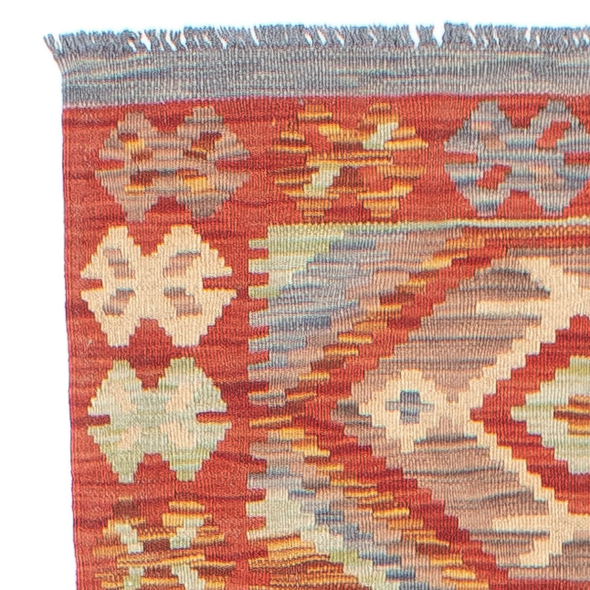 Biegacz Dywan Kelim - Splash - 298 x 77 cm - czerwony