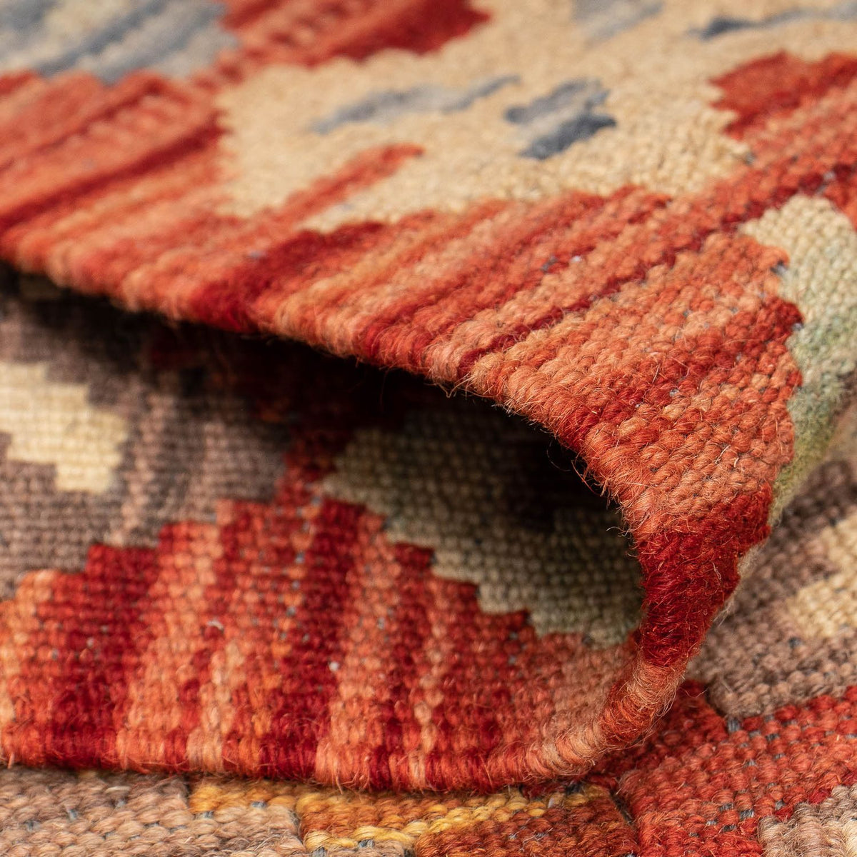 Biegacz Dywan Kelim - Splash - 298 x 77 cm - czerwony