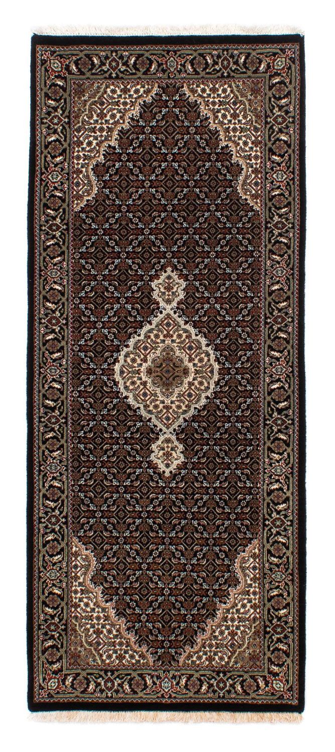 Biegacz Dywan perski - Tabriz - 195 x 79 cm - ciemnoniebieski